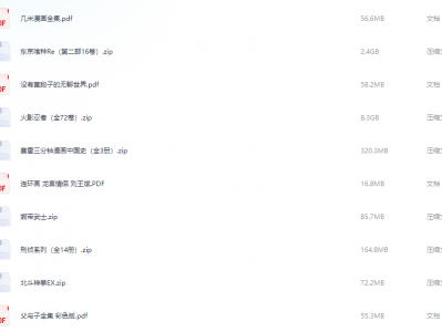 300G经典漫画资源打包，港漫、国漫、日漫都有～【PDF】【300.6GB】