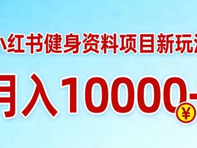 小红书健身资料项目最新玩法，月入10000＋，收益潜力可以无限放大