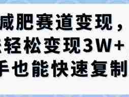 抖音减肥赛道变现，两种玩法轻松变现3W+，新手也能快速复制