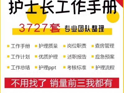 护士长工作管理手册岗位职责述职报告计划总结优质护理查房流程
