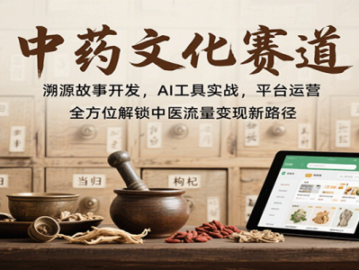 中药文化赛道：溯源故事开发，AI工具实战，平台运营，全方位解锁中医流量变现新路径