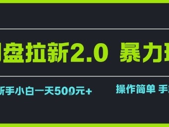 网盘拉新2.0暴力玩法，新手小白一天轻松5张，操作简单