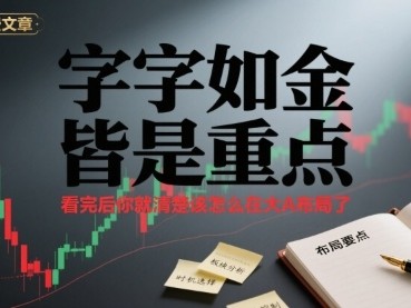 付费文章：字字如金 皆是重点， 看完后 你就清楚该怎么在大A布局了