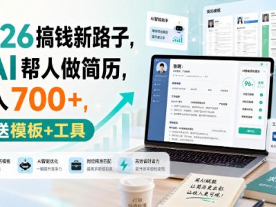 2026搞钱新路子，用AI帮人做简历，日入700+，送模板+工具【揭秘】