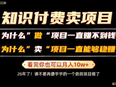 普通人为什么能够靠卖项目轻松月入10W+，而做项目却容易成炮灰，卖项目为什么能够稳賺不赔？【揭秘】