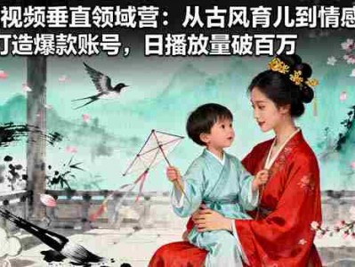 AI短视频垂直领域营：从古风育儿到情感动漫，打造爆款账号,日播放量破百万
