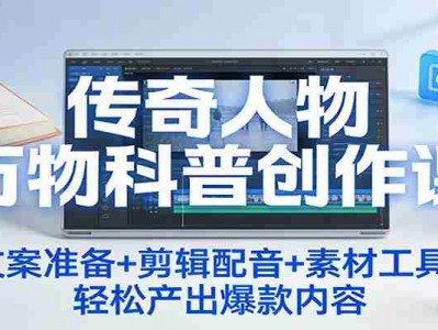 传奇人物万物科普创作课：文案准备+剪辑配音+素材工具，轻松产出爆款内容