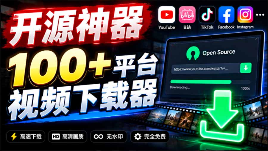 YouTube、B站超100+平台视频免费下载， 超级好用，多平台免费开源热门视频下载器 ytDownloader